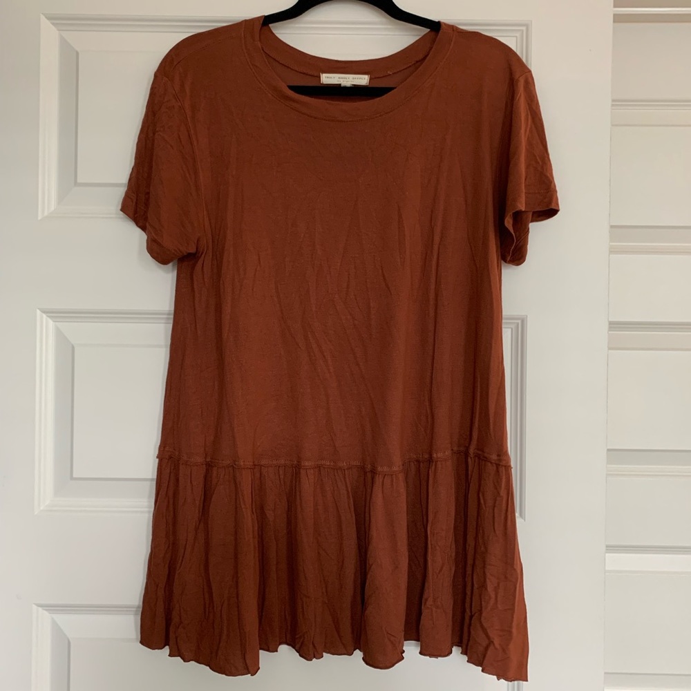 Burnt Orange Peplum Top